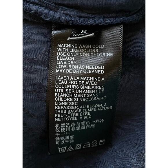 Anthropologie Maeve Jacqueline Jacquard Jumpsuit XS Navy Blue Elegant Night Out - Picture 16 of 16